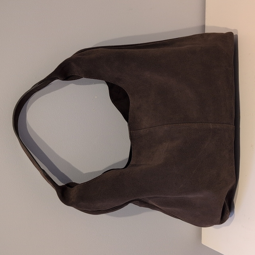 & Other Stories Dark Brown Suede Hobo Bag
